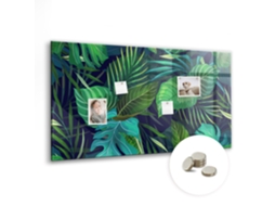 Quadro De Vidro Magnético Folhas Exóticas Para A Sala De Estar Espelharte (120x60 Cm)