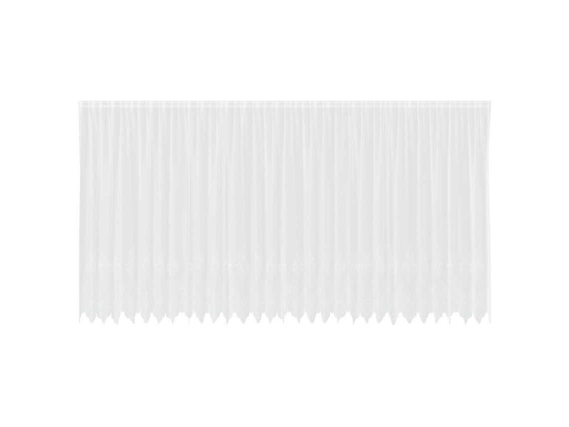 Maison Exclusive - Cortina De Renda Com Cortinas Floral Branco 240x750cm Poliéster