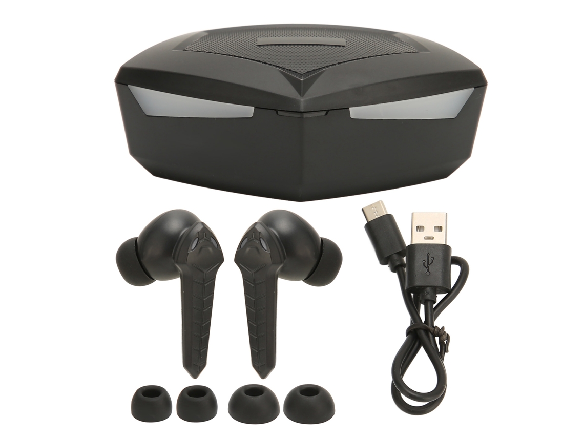Fone de ouvido Bluetooth para jogos, estéreo, baixa latência, modos duplos, microfone, preto
