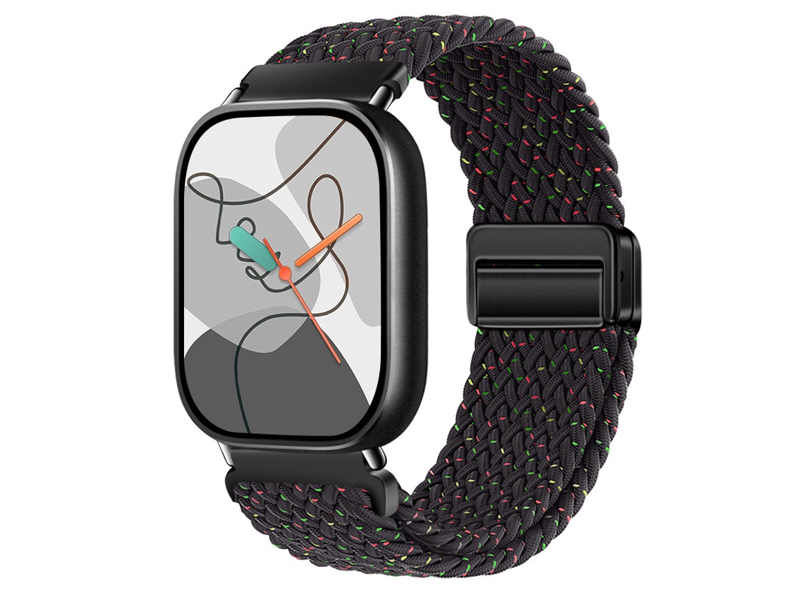 Pulseira magnética de nylon Trançado para Xiaomi Mi Band 10 Pro, Huawei Fit 3 4 5 Fit4 Pro Fit5, Redmi Watch 6 - preta
