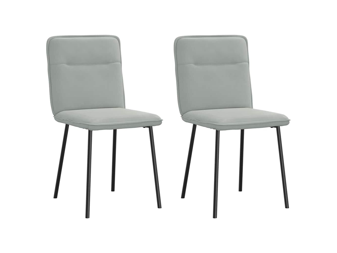 Vidaxl Cadeiras De Jantar 2 Pcs Veludo Cinzento-claro