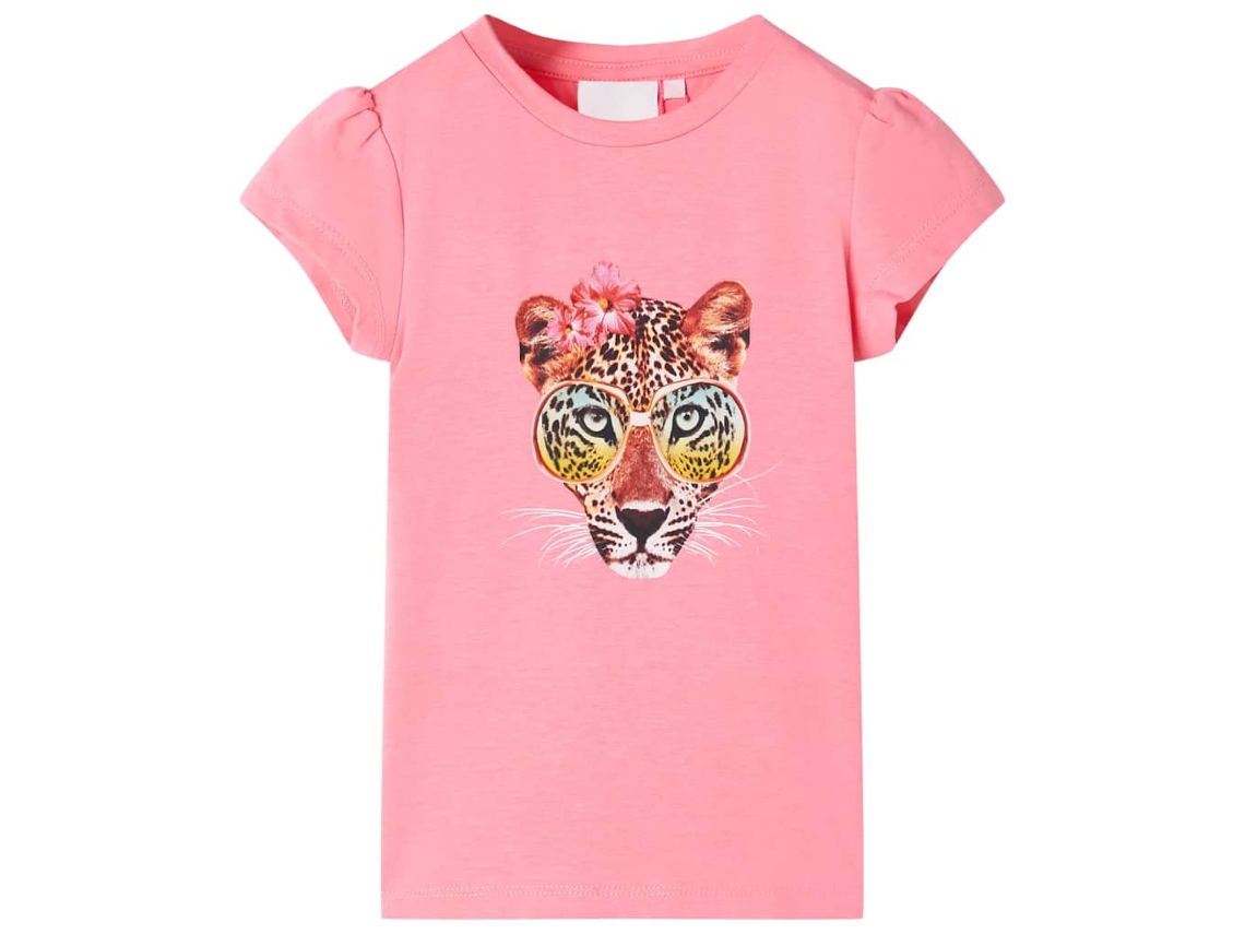 T-shirt Para Criança Rosa-néon 116
