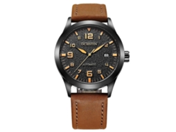 Relógio Ochstin 62028 Fashion, Mecânico Automático, Resistente À Água, Para Homens, Casual, Com Calendário E Pulseira De Couro (preto)