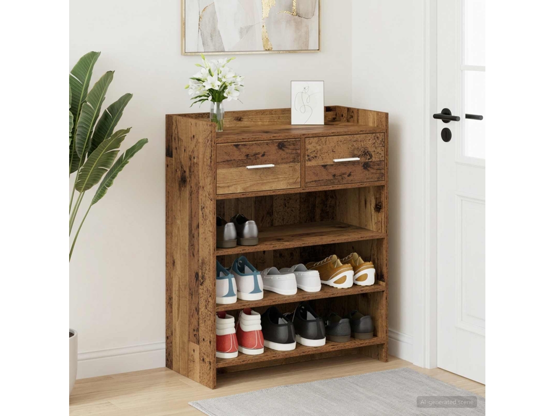 Vidaxl Armário De Sapatos 73,5 X 36 X 92 Cm Derivados De Madeira