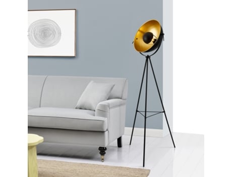 Candeeiro de Chão LUX.PRO Preto/Latão (60 W - E27)