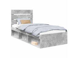 Estrutura da Cama com Cabeceira Cinza Concreto 75x190 cm MAISON EXCLUSIVE