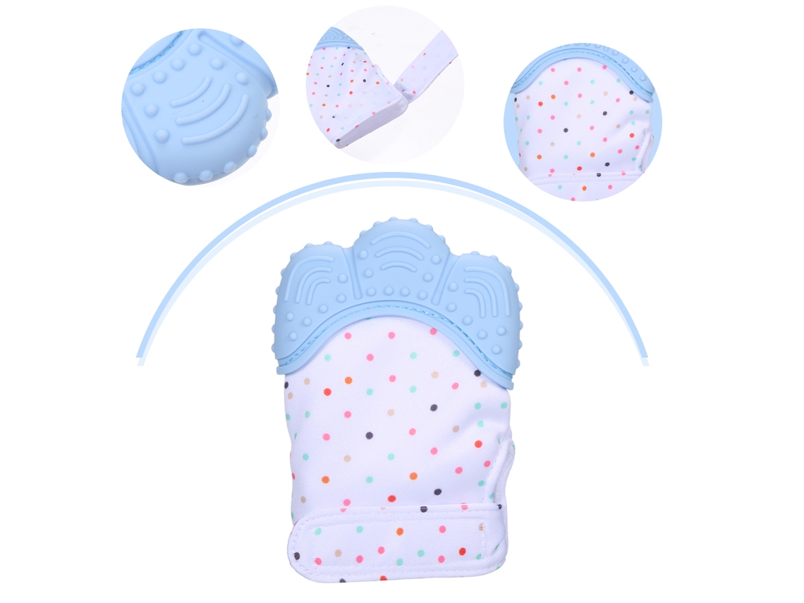 Primerox luva de Dentição Silicone Alimentar para Bebê com Som Alívio Dor Molar Brinquedo Masticável