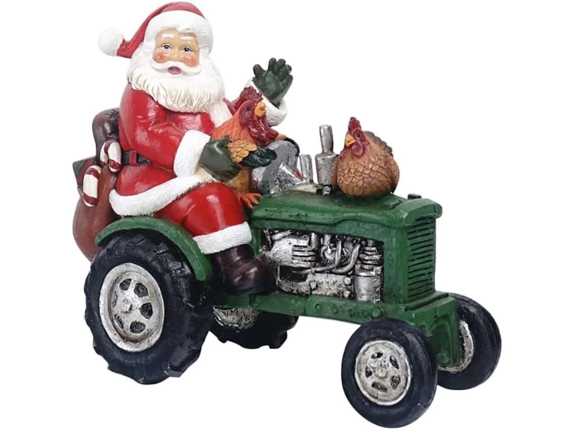 Estátua De Papai Noel Em Resina, Estilo Guia, Boneco De Natal, Decoração Gokoco (1 Peça)