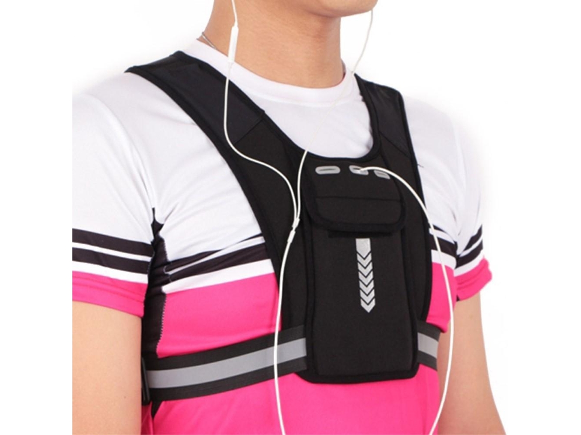 Colete de Corrida com Bolso para Celular, Ajustável, Refletivo BRILVIBERA