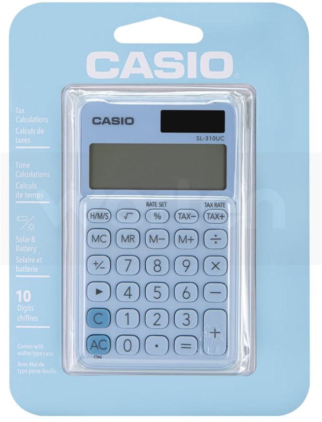 Calculadora Básica CASIO SL-310UC-LB Azul Claro (10 dígitos)