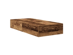Conjunto 1 Estrado De Cama Com Arrumação Vidaxl Castanho Madeira De Pinho Maciça (100 X 200 Cm)