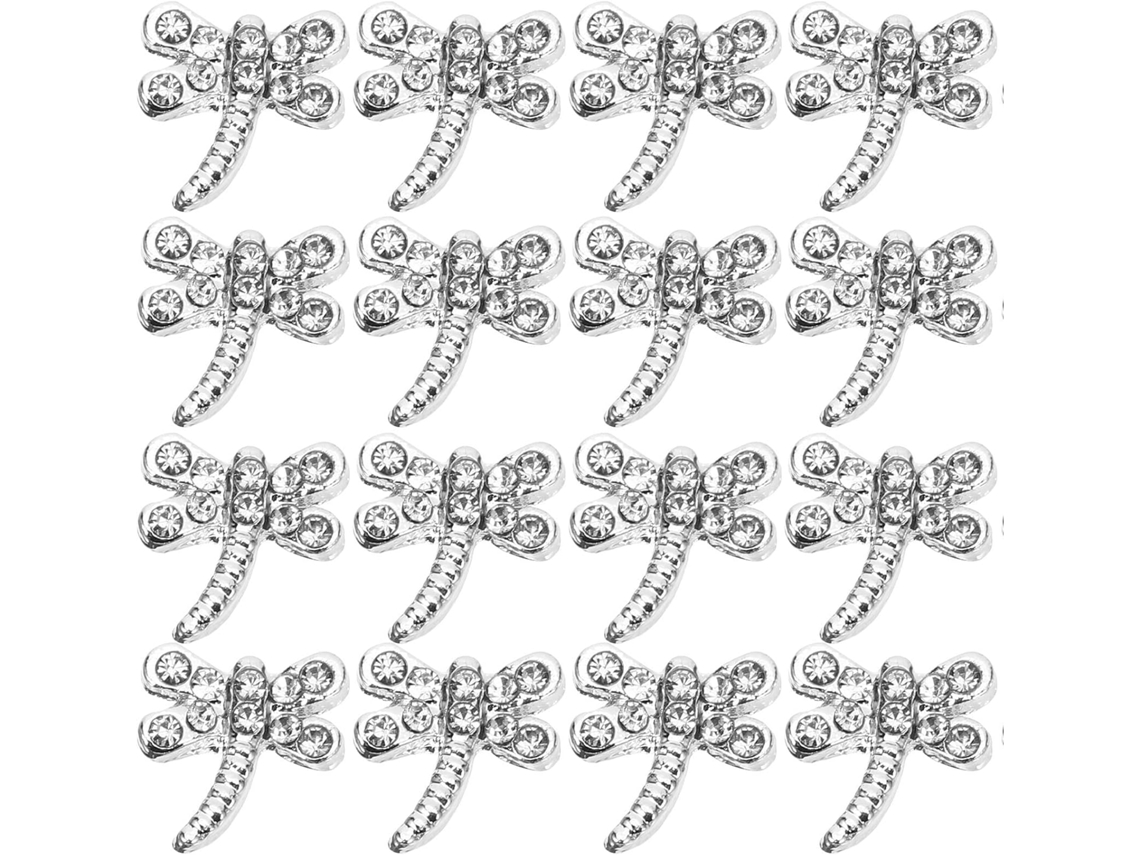 Pingentes De Liga De Prata Para Decoração De Unhas Com Libélula, 20 Peças, Faça Você Mesmo, Com Brilho.