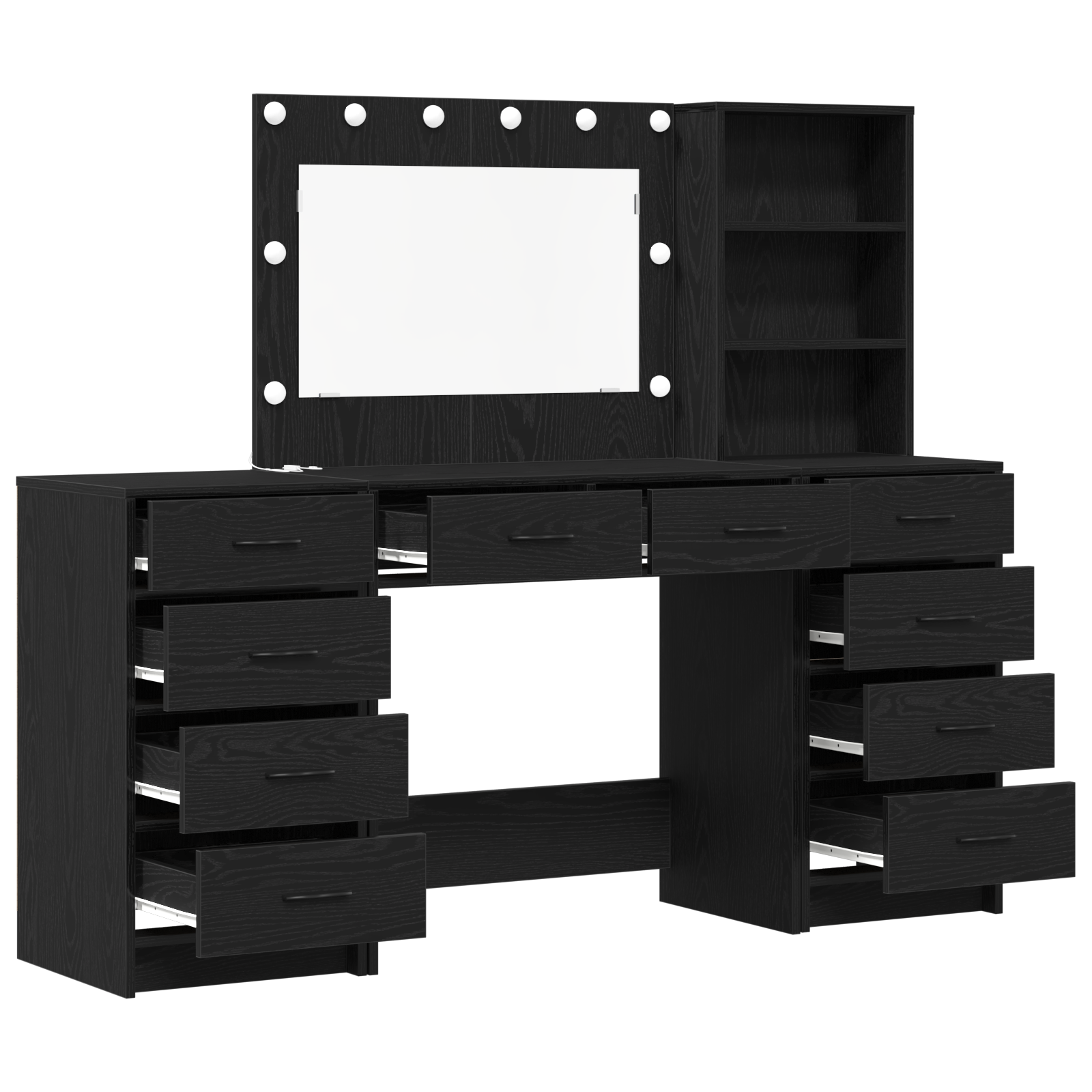Conjunto 3 Vaidade Vidaxl Preto Derivados De Madeira (78,5 X 41 X 135 Cm)