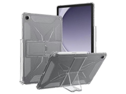 Capa Transparente Compatível Com Samsung Galaxy Tab A9, Com Suporte, À Prova De Choque, Em Tpu + Pc, Com Compartimento Para Caneta.