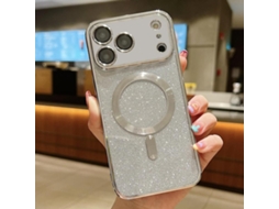 Capa De Tpu Para Iphone 17 Pro - Glitter - Acabamento Eletroplástico - Magsafe