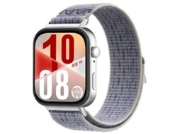 Bracelete Para Huawei Watch Fit 4 Pro / Fit 4 / Fit 3 - Nylon Trançado - Fecho De Velcro Cinza + Azul