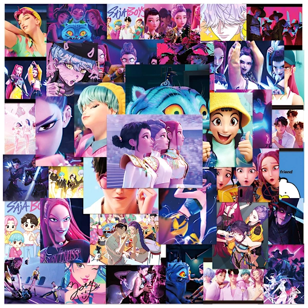 50 adesivos decorativos impermeáveis de grupos femininos de K-Pop para laptop, garrafa de água, diário e Aquaforge.
