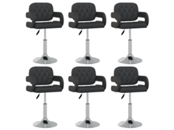 Vidaxl Cadeiras De Jantar Giratórias 6 Pcs Couro Artificial Preto