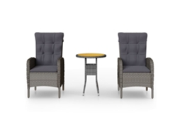Bistro Set, Bistro Sets Vidaxl Cinzeto Rattan / Vime (ø 60 Cm Table)