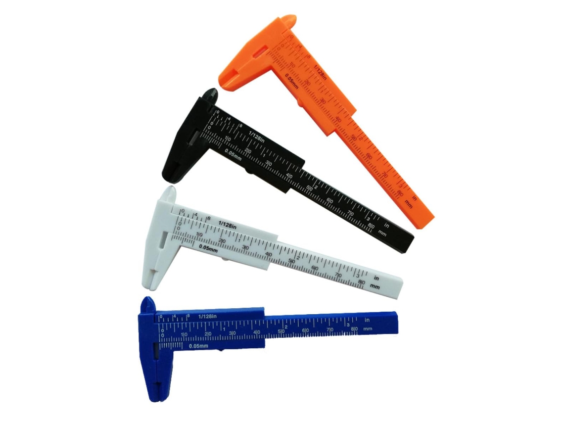 Paquímetro Zerodeko Mini De 80 Mm Em Plástico Laranja Para Relógios E