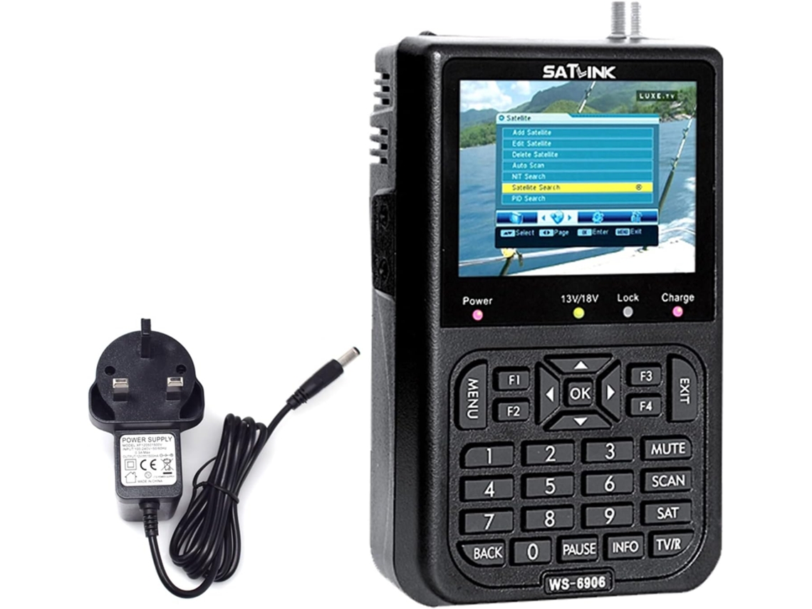 Satlink Ws6906 - Medidor Digital De Sinal De Satélite Com Tela Lcd De 3,5 Polegadas