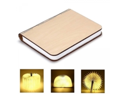 Lâmpada Noturna Led Dobrável de Madeira Estilo Reserva Lâmpada de Mesa Usb Recarregável Decoração/Humor/Luz Noturna Branco Quente