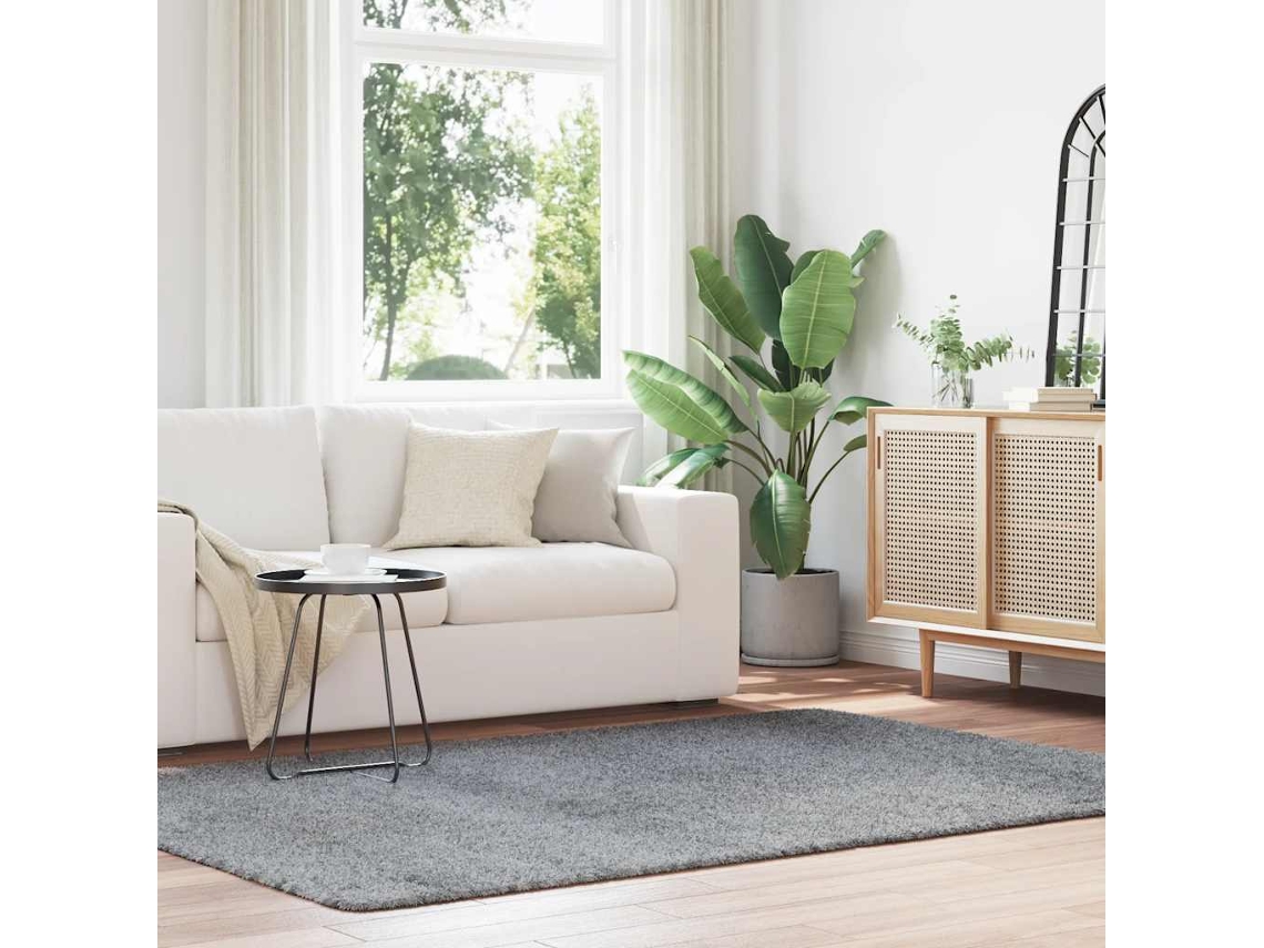 Vidaxl Tapete Shaggy De Pelo Alto Navarra 160x230 Cm Cinzento-claro