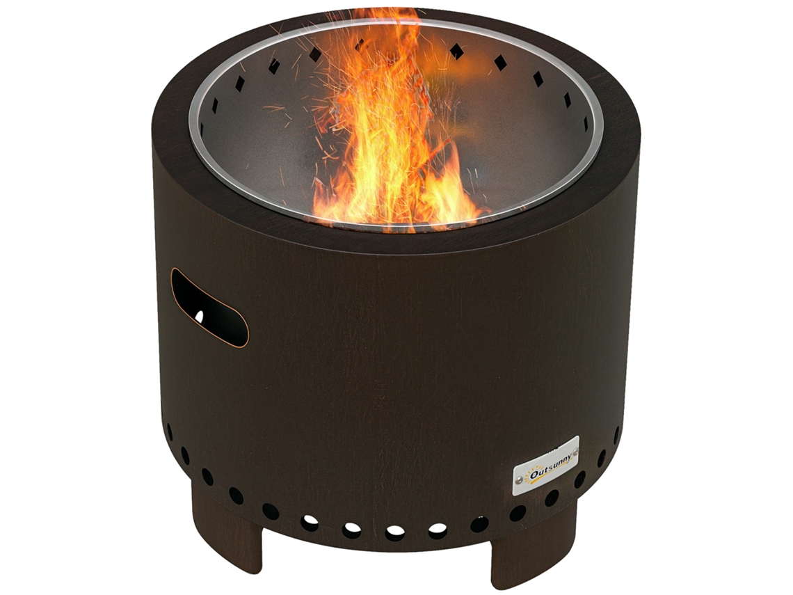 Fire bowl resistente às intempéries, bronze, 45x45x42cm, preto, S/MARCA