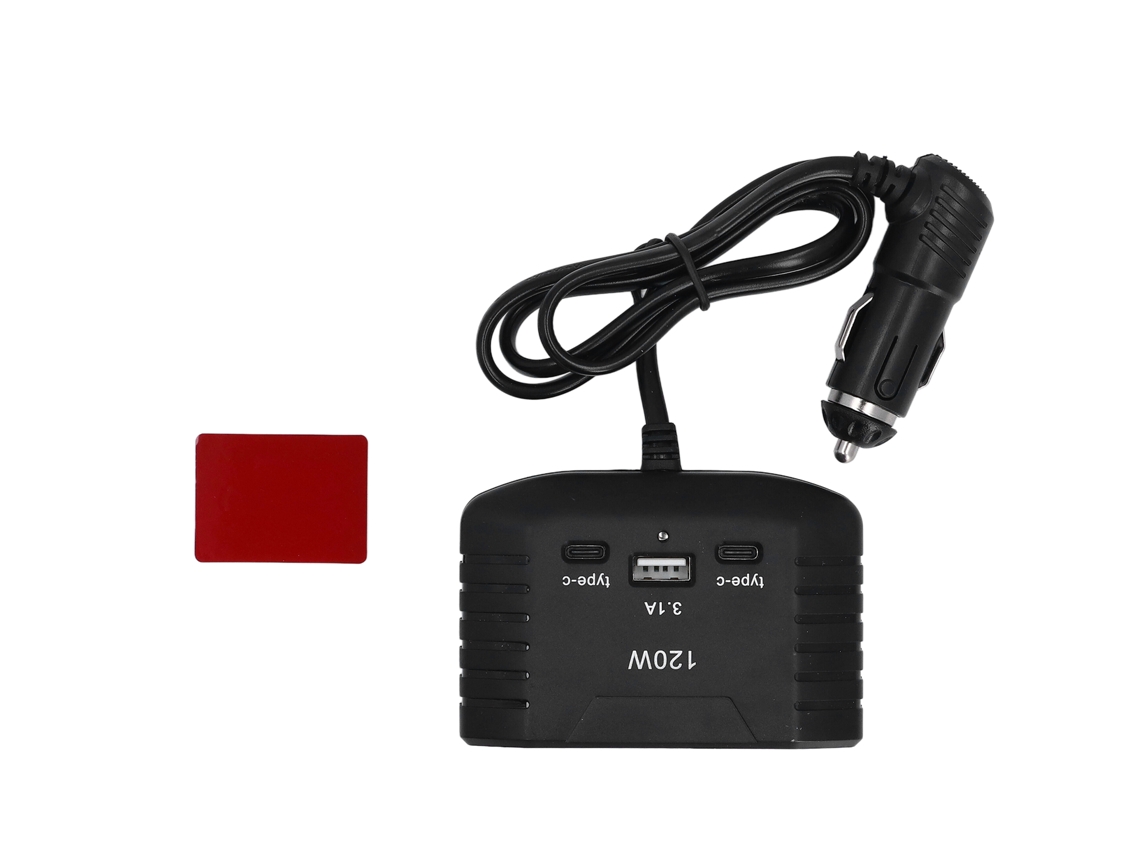 Carregador Usb C 120w Multi-port Para Carro