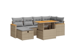 Garden Sofa Set, Garden Sofa Sets Vidaxl Bege Rattan / Vime (n/a)