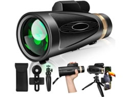 Telescópio Monocular de Alta Potência 80x100 com Tripé Adaptador para Smartphone Telescópio Monocular de Grande Angular Adulto com Prisma USHION