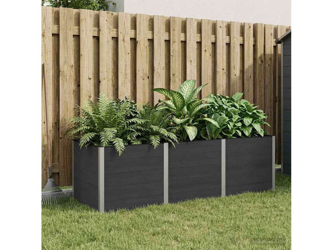 Vidaxl Canteiro De Jardim Elevado Preto 300 X 100 X 91 Cm