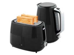 Conjunto de Chaleira e Torradeira, 1,7 L, Diversas Funções, Aço Inoxidável, Preto ZENCORE SERVICES
