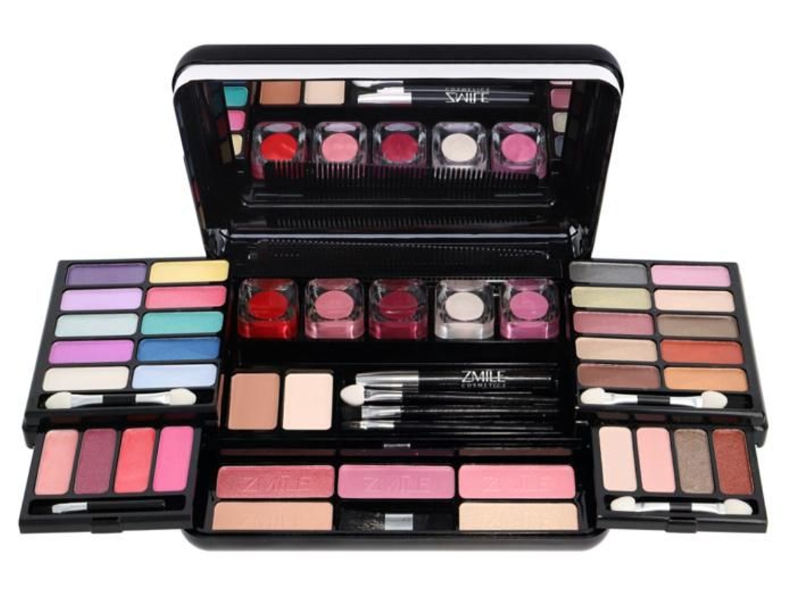 Paleta De Maquiagem - Sorrir - Com Espelho - Pincéis Inclusos - Tons Variados
