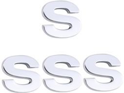 Conjunto De 4 Adesivos Com A Letra S Prateada Para Personalização E À