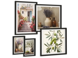 Conjunto De Pinturas Interiores Estilosos Flores Frutas Espelharte (5 Peças)