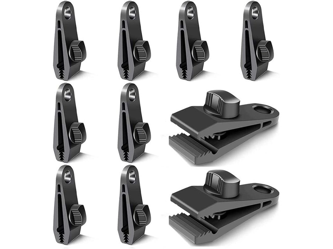 2026 10 Peças para Reparar Lonas, Clips de Loja de Campanha Resistentes Ao Vento (preto)