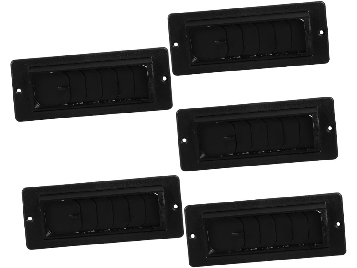 Conjunto De 5 Saídas De Ventilação Automotivas Pretas Com Rosca Para Fixação No Painel.