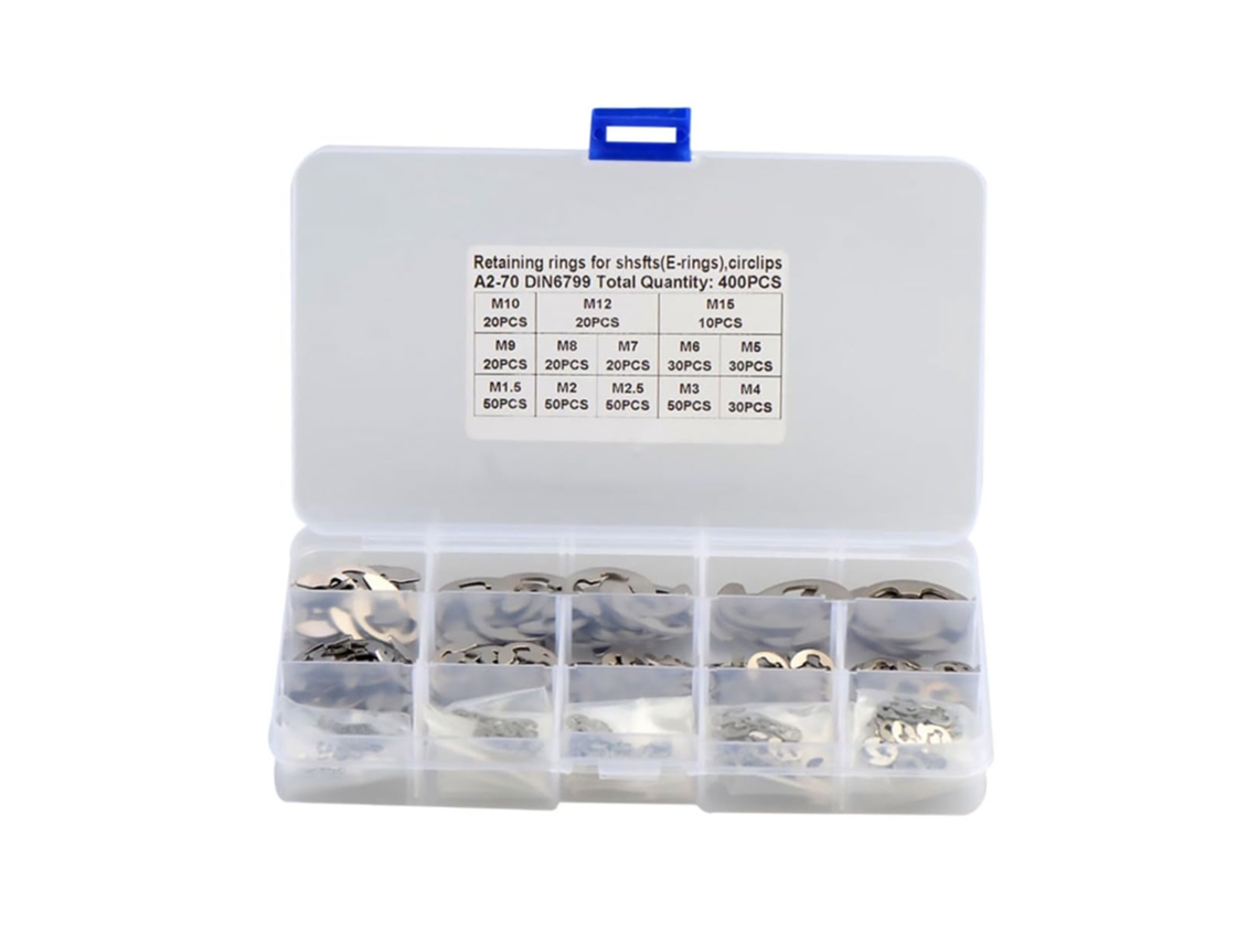Conjunto Ganazono Com 400 Anéis De Retenção Abertos Em Aço Inoxidável M1 5 M15 E Kit Lubrificação Resistente Ao Desgaste