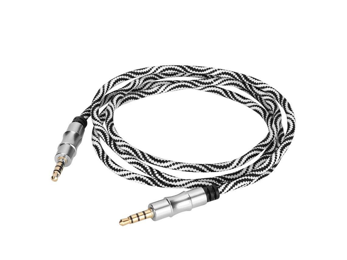 Cabo Estéreo Áudio Microfone (extensão 1m, Conectores 3.5mm Macho)