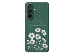 Capa Traseira De Tpu Com Borda Reta Para Samsung Galaxy A36 5g, Verde, Com Estampa De Flores E Desenho, Para Celular