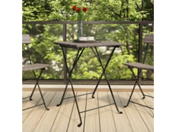 Vidaxl Mesa De Bistrô Dobrável 55x54x71 Cm Vime Pe Cinzento