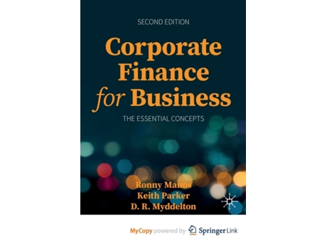 Livro Corporate Finance for Business de Manos Ronny ManosParker Keith ParkerMyddelton D R Myddelton (Inglês)
