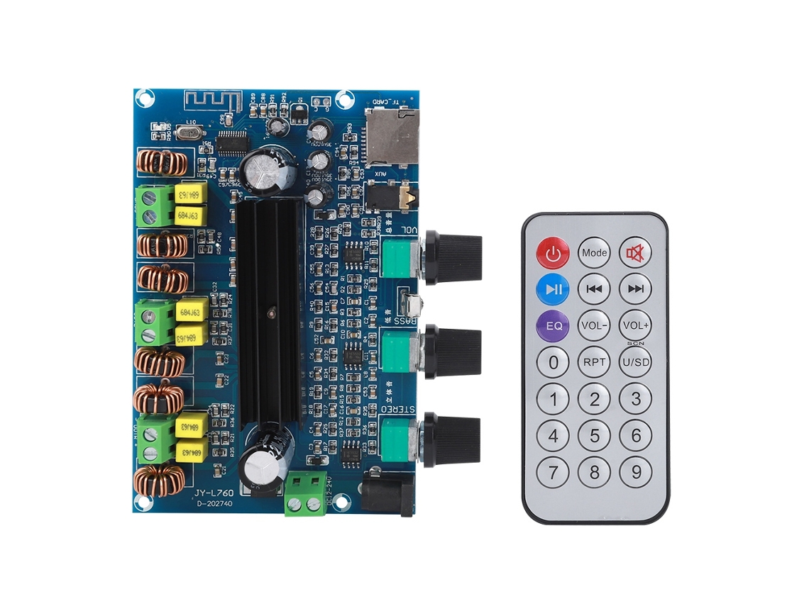 Placa de Amplificador Digital Bluetooth de Alta Potência com Potenciômetro 2.1 Canais Jy760 S/MARCA
