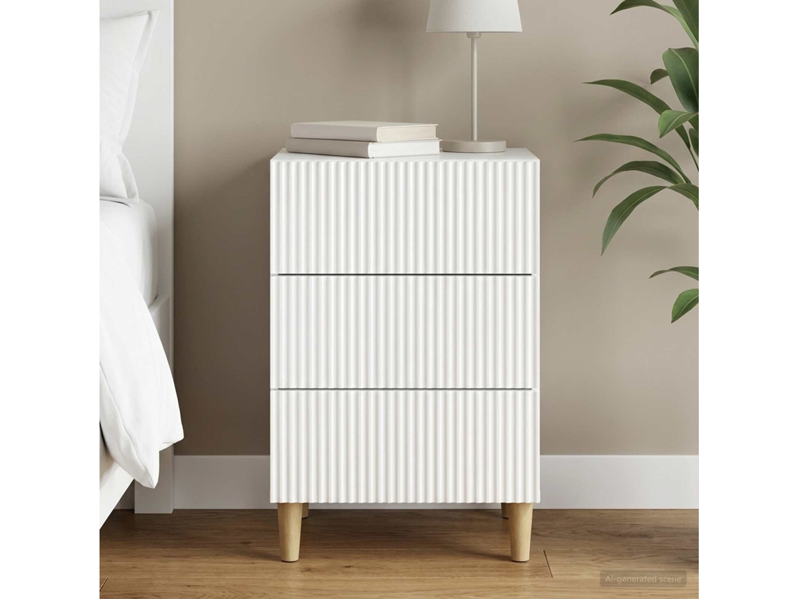 Vidaxl Armário De Cabeceira Branco Brilhante 43 X 41 X 66,5 Cm