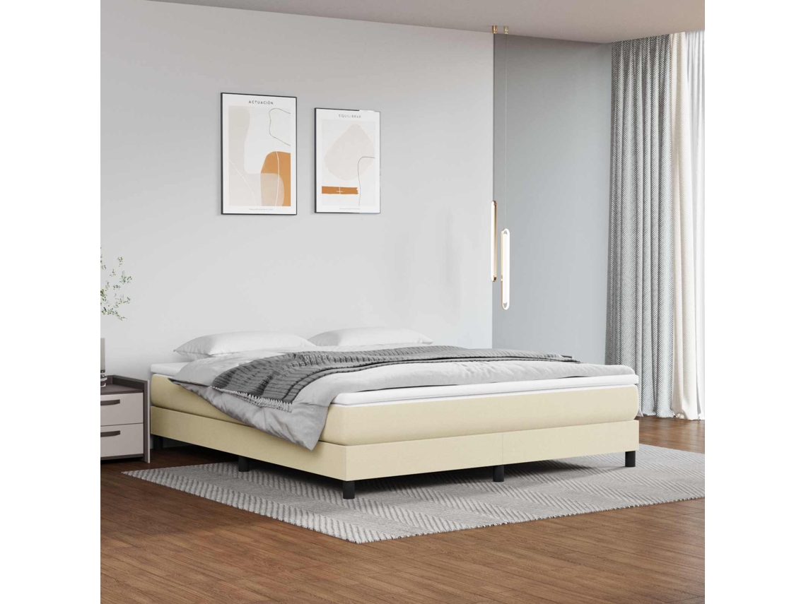 Vidaxl Colchão De Molas Ensacadas Firmeza Média 180x200x20 Cm Couro Artificial Creme