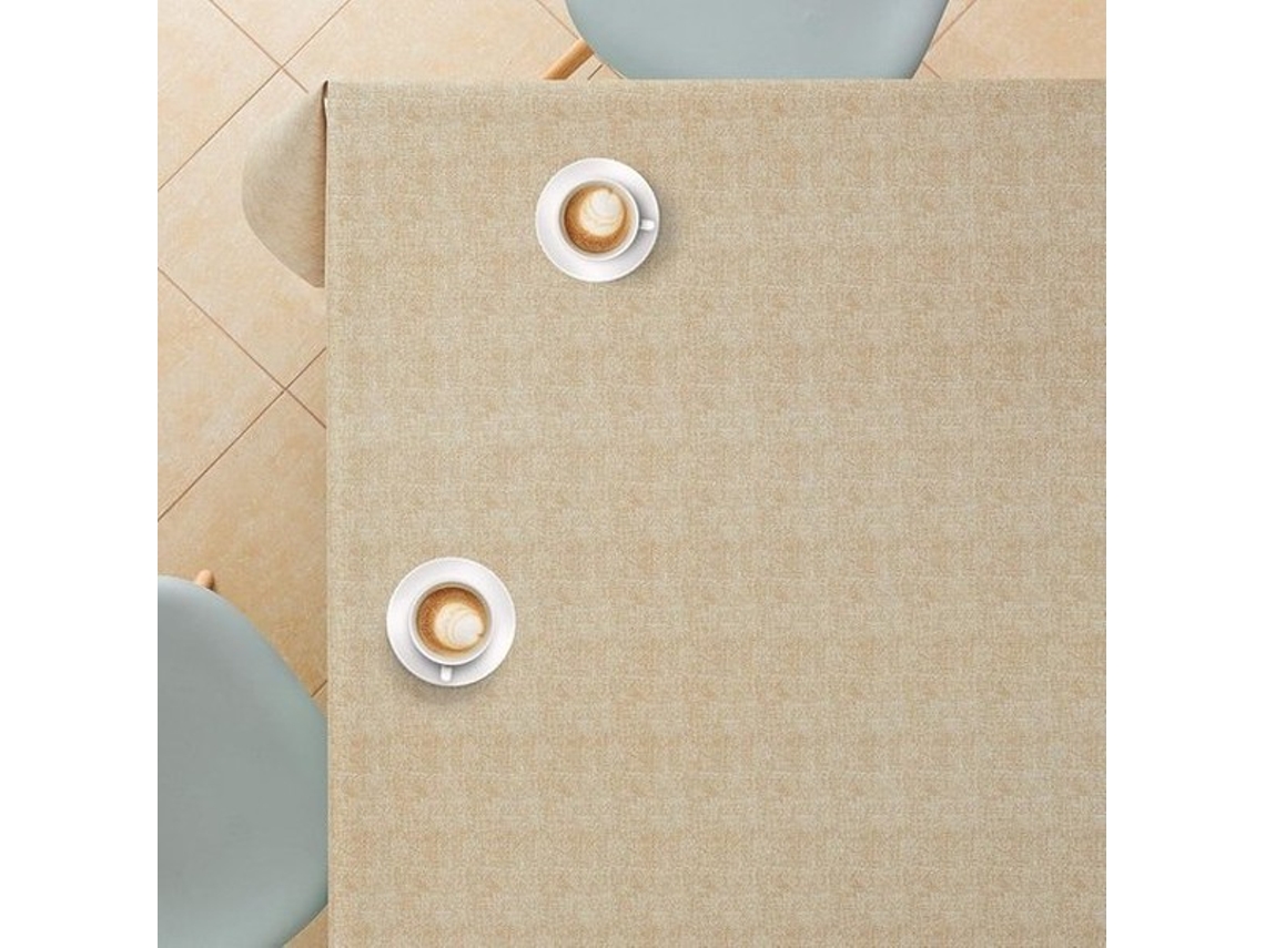 Tecido De Mesa Impermeável E Fácil De Limpar Em Pvc - Rectangular 78x55 Polegadas - Beige 200x140cm
