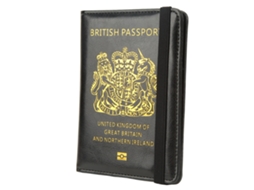 Capa Para Passaporte Britânico Com Cinto Elástico, Multicartões, Antifurto, Antimagnética E À Prova D'água
