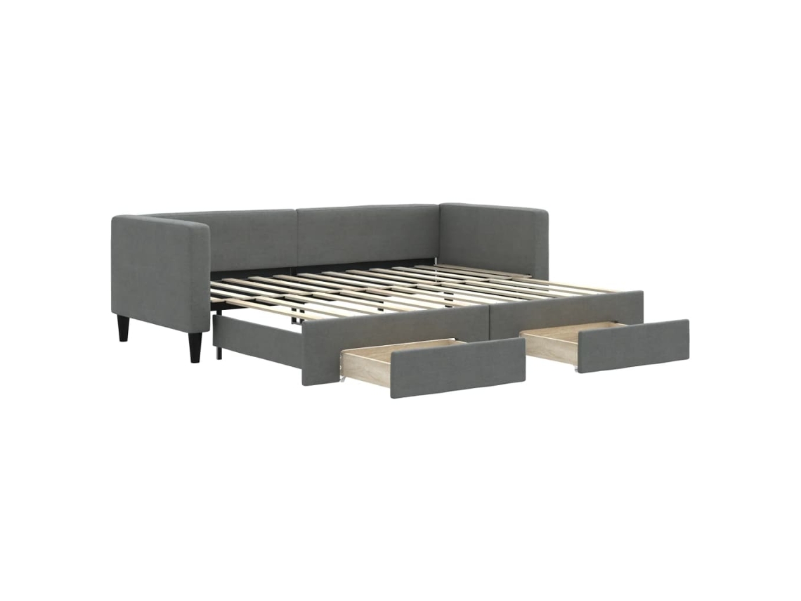Daybed With Trundle, Daybeds With Trundles Vidaxl Cinzeto Tecido (80 X 200 Cm)