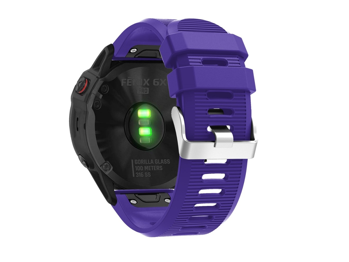 Bracelete Silicone Grão Cruzado para Garmin Fenix 7X/6X Sapphire Gps/6X Pro/6X Gps/5X Gps/5X Plus Roxo